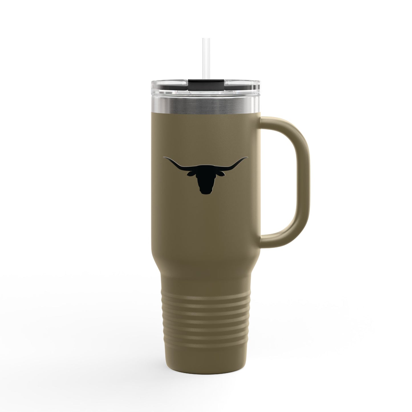 Insulated Travel Mug - 40oz with Bull Design - Perfect for Hot & Cold Beverages
